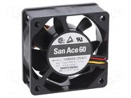 Fan: DC; axial; 12VDC; 60x60x25mm; 39m3/h; 33dBA; ball; 4600rpm SANYO DENKI