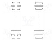 PCB distance; polyamide 66; L: 25.4mm; latch/latch; natural DREMEC