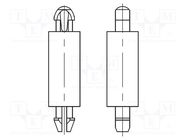 PCB distance; polyamide 66; L: 2mm; latch/latch; natural; UL94V-2 DREMEC