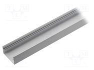 Profiles for LED modules; white; L: 1m; LOWI; aluminium; surface TOPMET