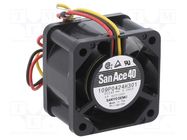 Fan: DC; axial; 24VDC; 40x40x28mm; 19.2m3/h; 37dBA; ball; 8700rpm SANYO DENKI