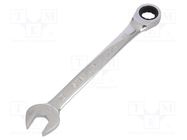 Wrench; combination spanner,with ratchet; 18mm; nickel plated 