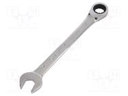 Wrench; combination spanner,with ratchet; 17mm; nickel plated 