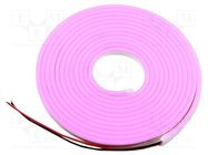 NEON LED tape; pink; 2835; 12V; LED/m: 120; 6mm; IP65; 8W/m; Thk: 12mm 