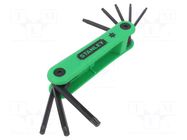 Wrench-set; Torx®; TX9,TX10,TX15,TX25,TX27,TX30,TX40; 8pcs. STANLEY