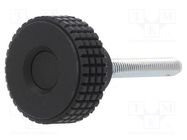 Knob; Ø: 31mm; Ext.thread: M6; 40mm; H: 24mm; technopolymer PP; MBT-P ELESA+GANTER