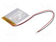 Re-battery: Li-Po; 3.7V; 400mAh; cables,plug MOLEX MX-51021-0200 CELLEVIA BATTERIES