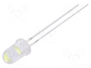 LED; white cold; 5mm; 90000÷100000mcd; 15°; Front: convex; 11÷13lm OPTOSUPPLY