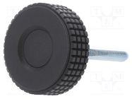 Knob; Ø: 39.5mm; Ext.thread: M6; 40mm; H: 26.5mm; technopolymer PP ELESA+GANTER