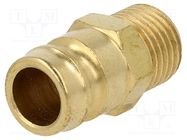 Connector; connector pipe; max.15bar; Enclos.mat: brass; Seal: FPM PNEUMAT