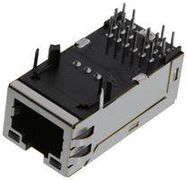 RJ45 CONN, R/A JACK, 8P8C, 1PORT, TH