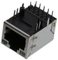 RJ45 CONN, R/A JACK, 8P8C, 1PORT, TH