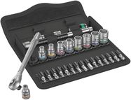 8100 SA 10 Zyklop Metal Ratchet Set with push-through square, 1/4" drive, imperial, 1 x 1/4"x141; 1 x 3/16"x23.0; 1 x 7/32"x23.0; 1 x 1/4"x23.0; 1 x 9/32"x23.0; 1 x 5/16"x23.0; 1 x 11/32"x23.0; 1 x 3/8"x23.0; 1 x 7/16"x23.0; 1 x 1/2"x23.0; 1 x 1/4"x150.0;