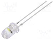 LED; 5mm; white cold; blinking; 7000÷8400mcd; 30°; 3÷5V; 20mA; 1Hz 