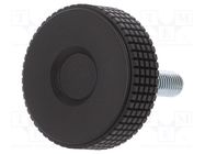 Knob; Ø: 50mm; Ext.thread: M10; 30mm; H: 33mm; technopolymer PP ELESA+GANTER