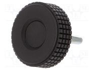 Knob; Ø: 39.5mm; Ext.thread: M6; 30mm; H: 26.5mm; technopolymer PP ELESA+GANTER