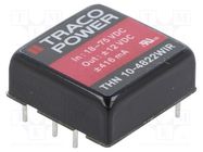 Converter: DC/DC; 10W; Uin: 18÷75V; Uout: 12VDC; Uout2: -12VDC; 1"x1" TRACO POWER