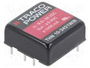 Converter: DC/DC; 10W; Uin: 9÷36V; Uout: 5VDC; Uout2: -5VDC; 1"x1" TRACO POWER