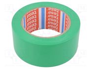 Tape: warning; green; L: 33m; W: 50mm; self-adhesive; Thk: 0.15mm TESA