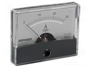 Ammeter; on panel; I DC: 0÷30A; Class: 2.5; 60x47mm VELLEMAN