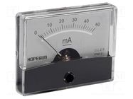 Ammeter; on panel; I DC: 0÷50mA; Class: 2.5; 60x47mm VELLEMAN