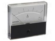 Ammeter; on panel; I DC: 0÷3A; Class: 2.5; 70x60mm VELLEMAN