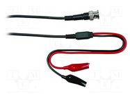 Test lead; 30VAC,60VDC; 1A; BNC plug,aligator clip x2; Len: 1m VELLEMAN