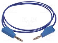 Test lead; 30VAC; 3A; banana plug 4mm,both sides; Len: 1m; blue VELLEMAN