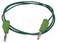 Test lead; 30VAC; 3A; banana plug 4mm,both sides; Len: 1m; green VELLEMAN