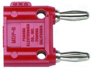 Connector: 4mm banana; stackable safety shunt; 15A; 5kV; red POMONA