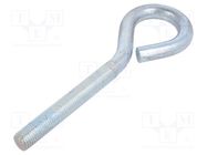 Hook; ring; steel; zinc; Thread len: 110mm; Overall len: 210mm DROMET