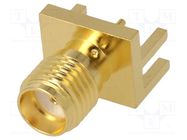 Connector: SMA; plug; female; card edge; straight; 50Ω; SMT; PTFE AMPHENOL RF