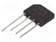 Bridge rectifier: single-phase; Urmax: 1kV; If: 2A; Ifsm: 50A; flat LUGUANG ELECTRONIC