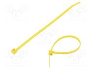 Cable tie; L: 150mm; W: 3.5mm; polyamide; 135N; yellow; Ømax: 35mm HELLERMANNTYTON