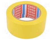 Tape: warning; yellow; L: 33m; W: 50mm; self-adhesive; Thk: 0.15mm TESA