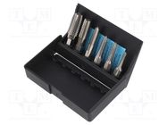 Kit: taps; Kind of holder: 1/4" (6,3mm); plastic box; ISO2/6H 