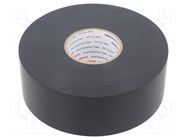 Tape: electrical insulating; W: 38mm; L: 33m; Thk: 0.25mm; black HELLERMANNTYTON