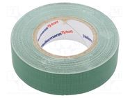 Tape: textile; W: 19mm; L: 10m; Thk: 0.31mm; green; 64N/cm; 10%; cotton HELLERMANNTYTON