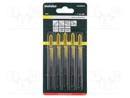 Hacksaw blade; wood,plastic; 74mm; 10teeth/inch; 5pcs. METABO