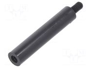 Screwed spacer sleeve; cylindrical; polyamide; M4; M4; 40mm; black DREMEC