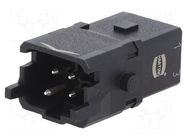 Connector: HDC; contact insert; male; Han® 1A; PIN: 4; 3P+PE HARTING