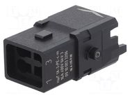 Connector: HDC; contact insert; male; Han® 1A; PIN: 4; 3P+PE; Han E® HARTING