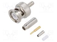 Connector: BNC; plug; male; straight; 50Ω; crimped; for cable; PTFE AMPHENOL RF