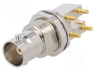 Connector: BNC; socket; female; angled 90°; 75Ω; THT; PTFE; brass AMPHENOL RF