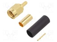 Connector: SMA; plug; male; straight; 50Ω; soldering,crimped; PTFE AMPHENOL RF