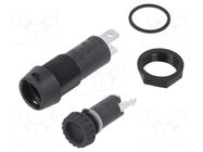 Fuse holder; 5x20mm; 10A; on panel; black; FPG1; 250VAC; UL94V-0 SCHURTER