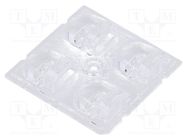 LED lens; square; transparent; H: 9mm; Body dim: 50x50mm LEDIL