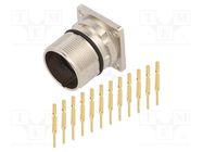 Connector: M23; socket; PIN: 12; male; crimped; straight; 10A; IP67 