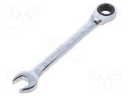 Wrench; combination spanner,with ratchet; 10mm; nickel plated 