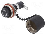 Fuse holder; 6.3x32mm; 20A; on panel; black; 340; 300VAC; 40÷85°C LITTELFUSE